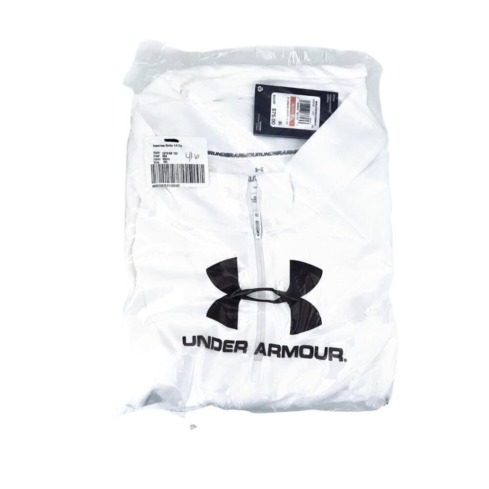 Under Armour Mens White Quarter Zip Pullover Long Sleeve Top Activewear Sz 3XL - Picture 3 of 10
